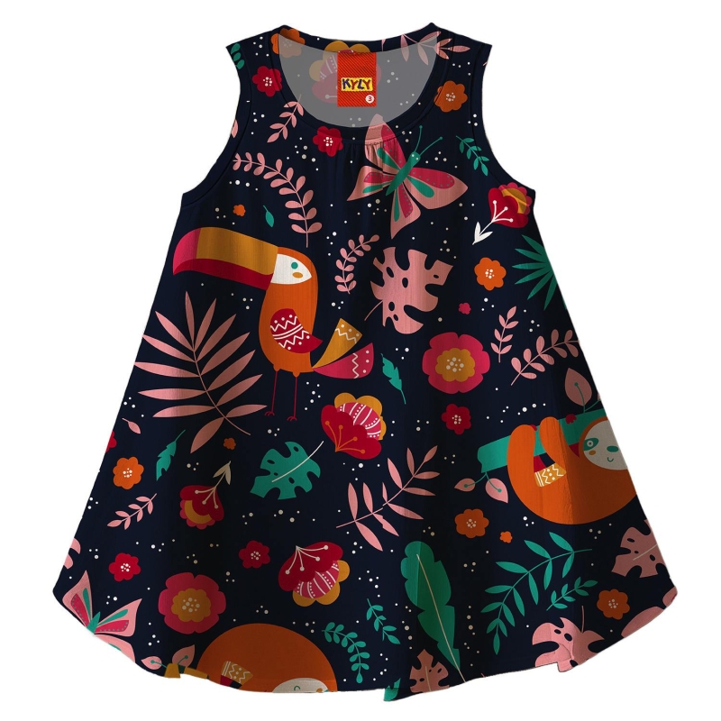 VESTIDO KYLY FLORES E BICHINHOS