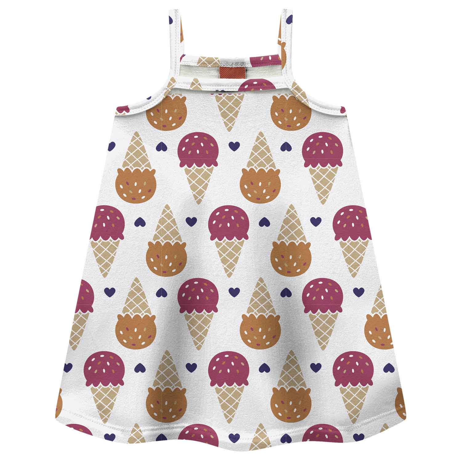 Vestido Infantil Kyly 100% Algodão Estampa Sorvetes — Tamanhos 1 ao 3 - Image 4