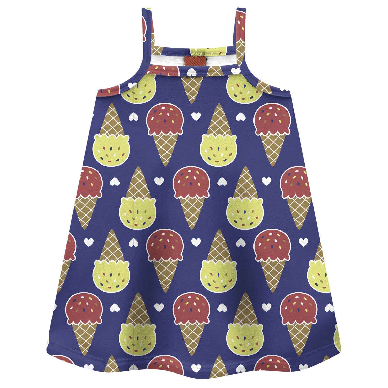 Vestido Infantil Kyly 100% Algodão Estampa Sorvetes — Tamanhos 1 ao 3 - Image 2