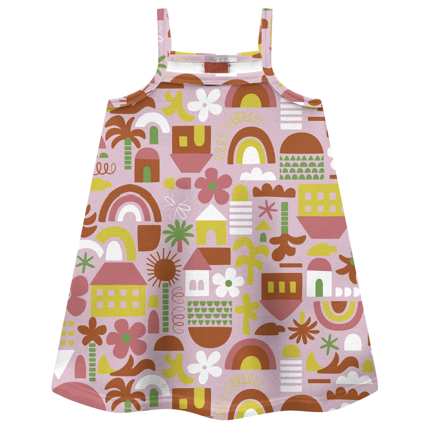 Vestido Infantil Kyly 100% Algodão Estampa Casas e Flores — Tamanhos 4 ao 8 - Image 3