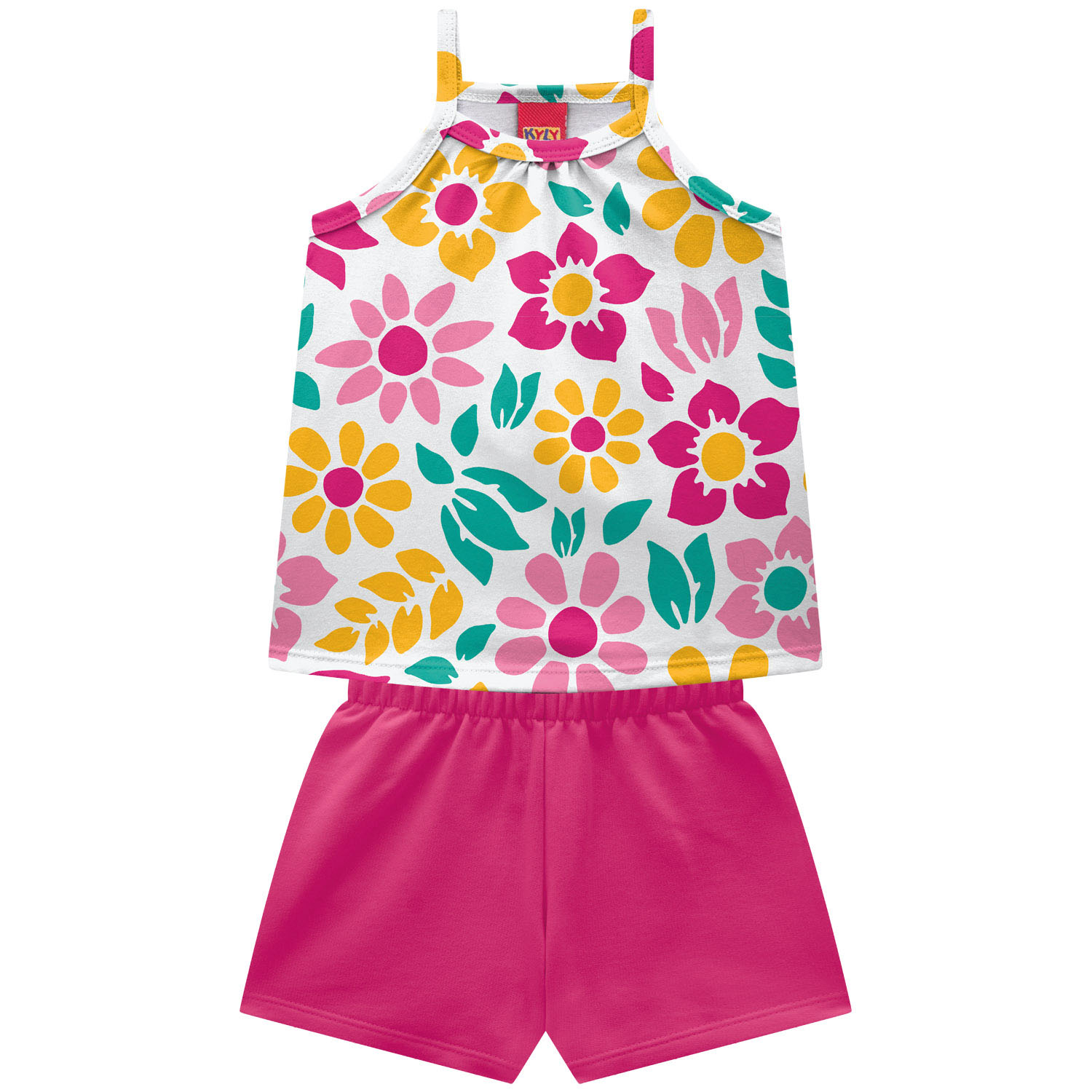 Conjunto Infantil Feminino Kyly Regata + Short 100% Algodão Estampa Flores — Tamanhos 4 ao 8 - Image 19