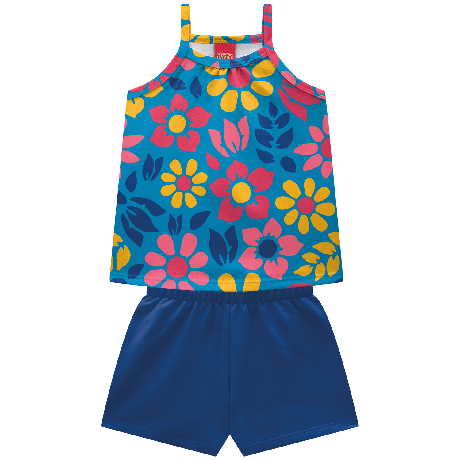 Conjunto Infantil Feminino Kyly Regata + Short 100% Algodão Estampa Flores — Tamanhos 4 ao 8 - Image 16