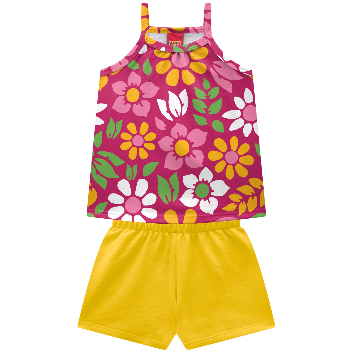 Conjunto Infantil Feminino Kyly Regata + Short 100% Algodão Estampa Flores — Tamanhos 4 ao 8 - Image 10