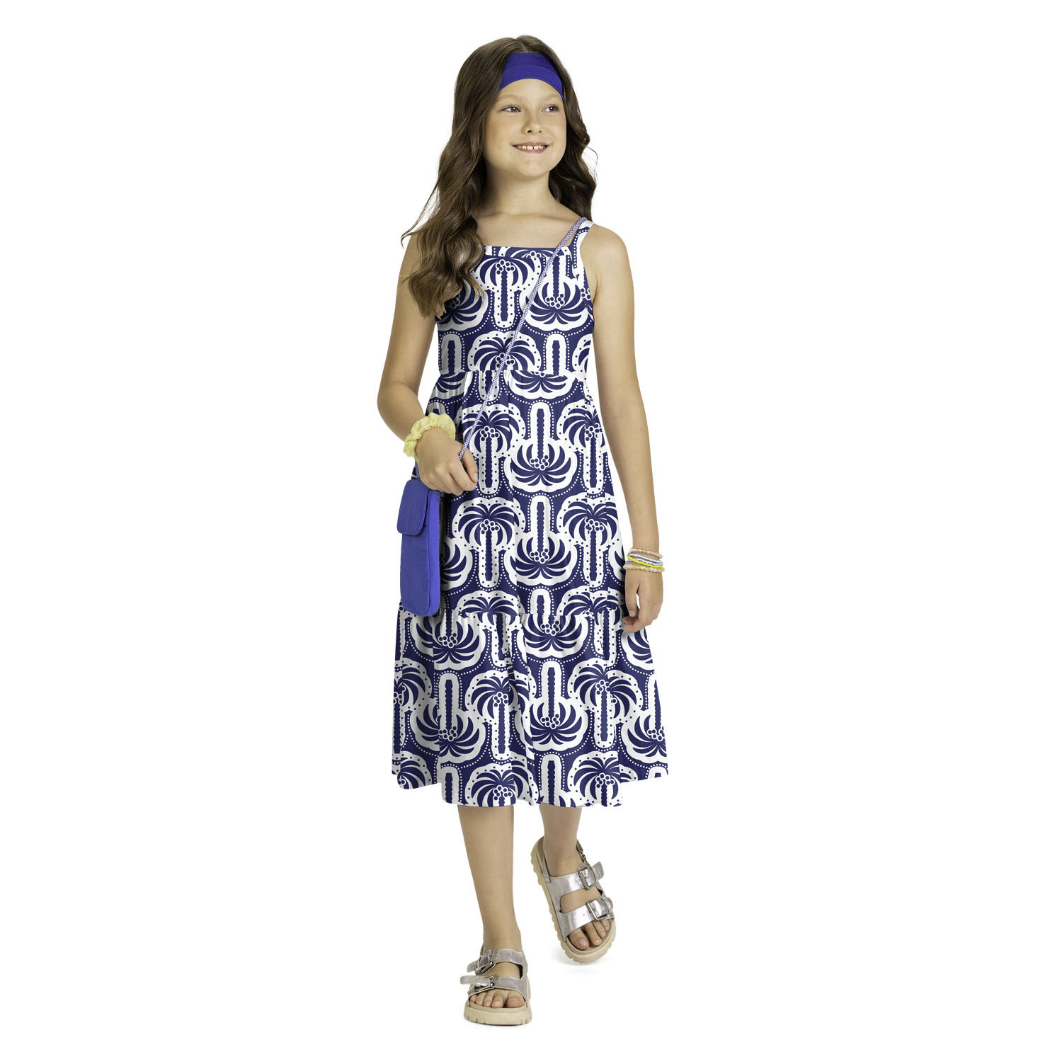 Vestido Kyly 1001839 | Modelo Solto com Estampa 10 ao 16