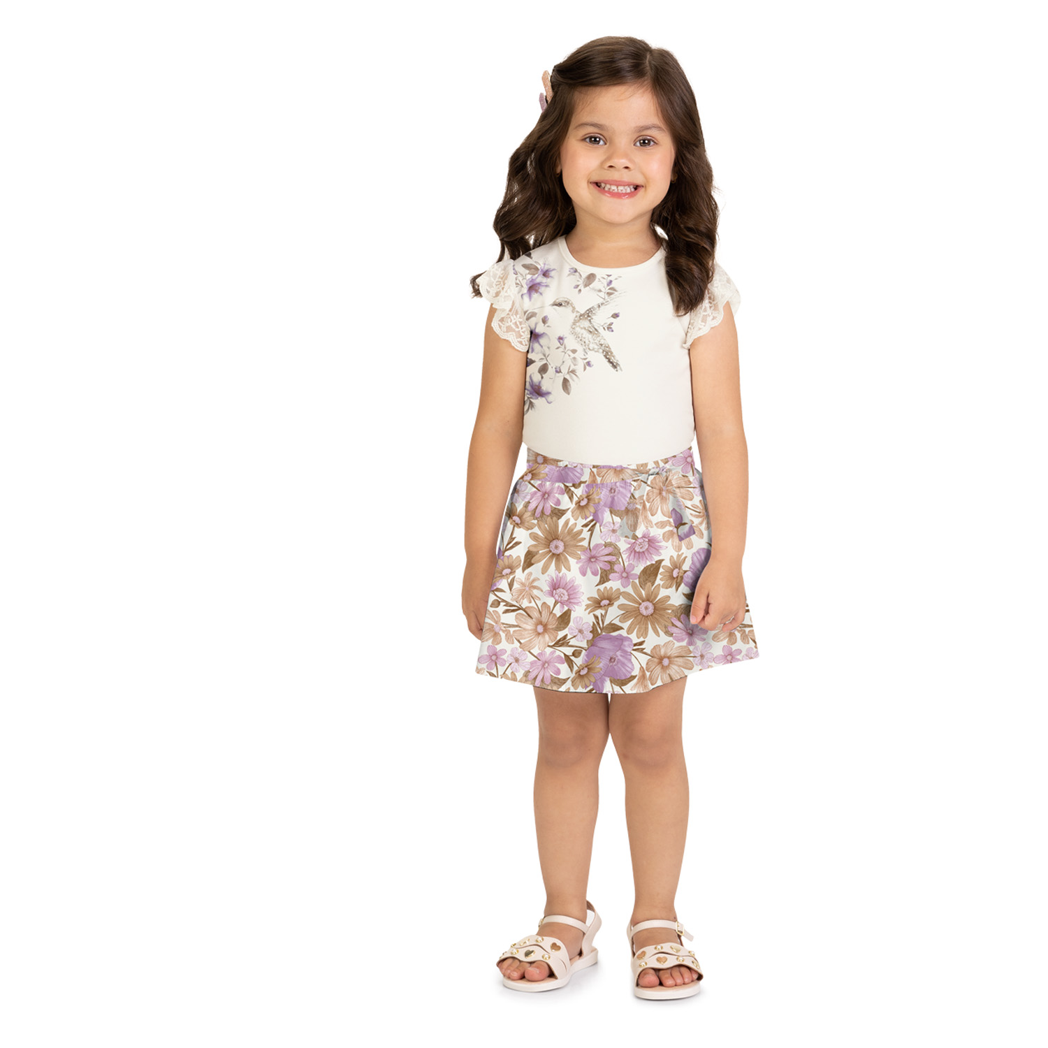 Conjunto Milon 2001744 | Blusa + Saia 04 ao 08
